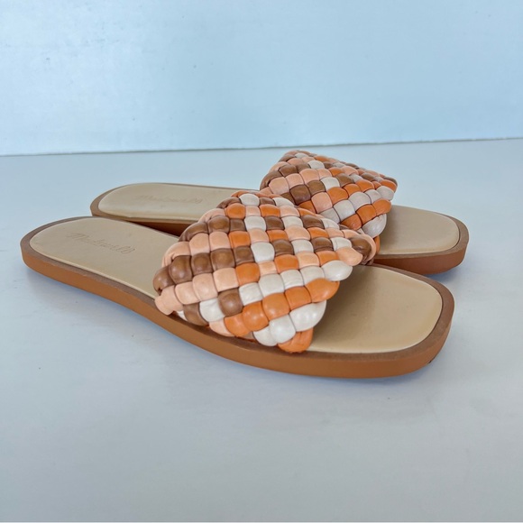 MADEWELL The Suzi Slides Multicolor Woven Leather Slip On Summer Sandal Sz 7.5 - Picture 2 of 11